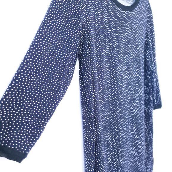 INES DE LA FRESSANGE PARIS UNIQLO PolkaDot Tunic Blue and White, 3/4 Sleeve - Picture 3 of 5